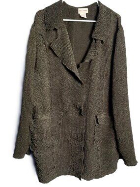Toffee Apple Cardigan Size XXL Dark Green Lightweight Pockets Button Closure